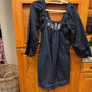 Like new! Free People Denim Blue Textured Dress